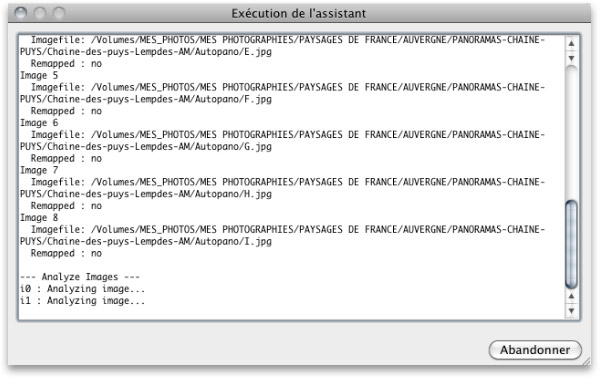 Information de travail de Hugin