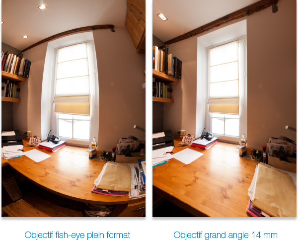 Différence entre un objectif fisheye plein format et un 14 mm pour prendre une visite virtuelle Différence entre un objectif fisheye plein format et un 14 mm pour prendre une visite virtuelle